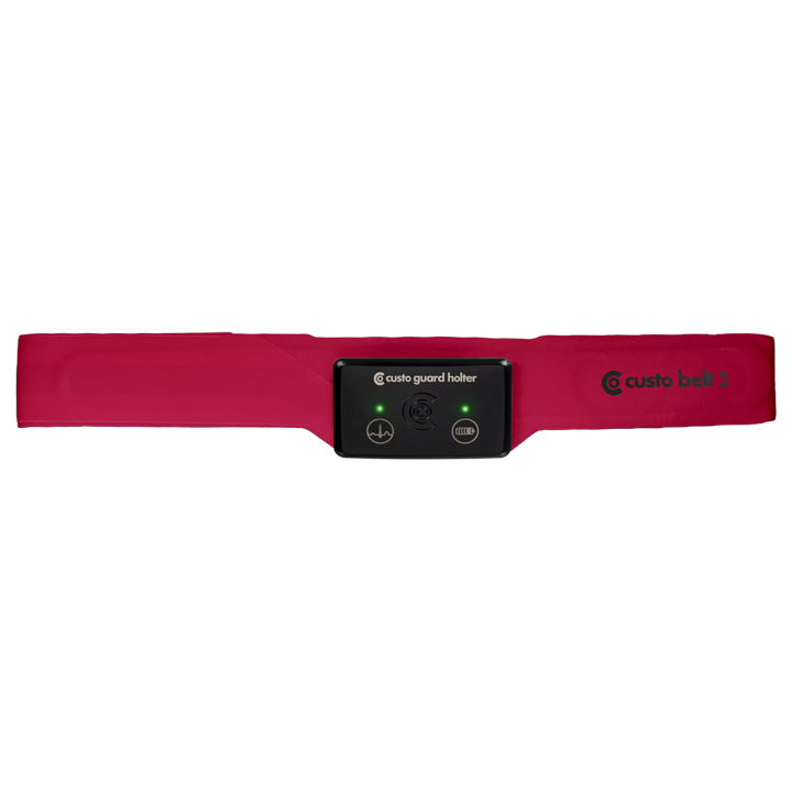 Produktfoto, das den custo guard holter angebracht an den roten custo belt 3 zur Visualisierung der richtigen Anlageart