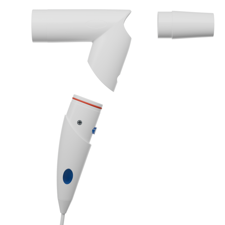 Seitenansicht custo spiro mobile, in die drei Einzelteile zerlegt
