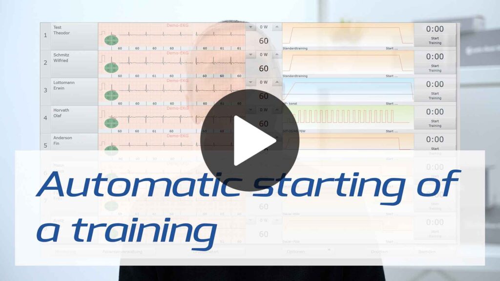 Video Thumbnail "Rehab / Automatic starting of a training". Click opens the Video.